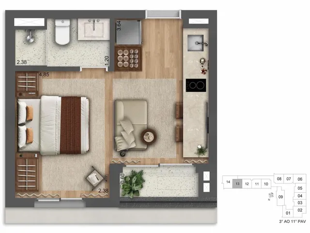 Imagem 15: 0 Apartamento com 1 dormitório