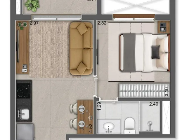 Imagem 6: 0 Apartamento com 1 dormitório