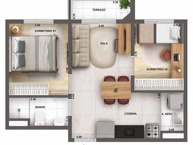 Imagem 11: 0 Apartamento com 1 banheiro