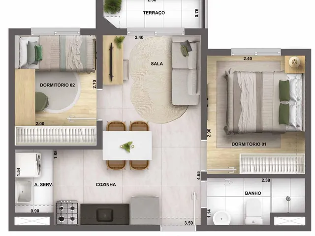Imagem 12: 0 Apartamento com 1 banheiro