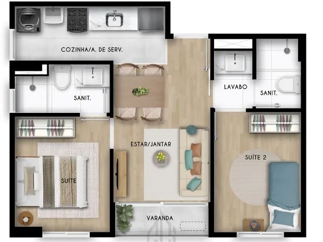 Imagem 2: Apartamento à venda em Salvador-BA, Itapuã: 2 quartos, 1 suíte, 1 sala, 1 banheiro, 1