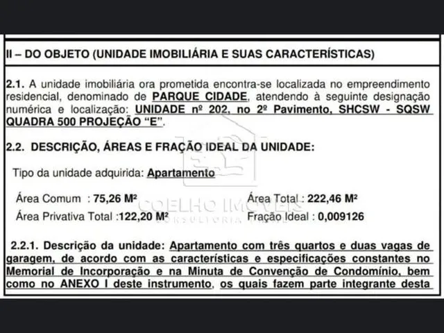 Imagem 9: SQSW 500 - ÁGIO - PARQUE CIDADE COM 3 SUÍTES 2 VAGAS DE GARAGEM VISTA LIVRE ENTREGA EM