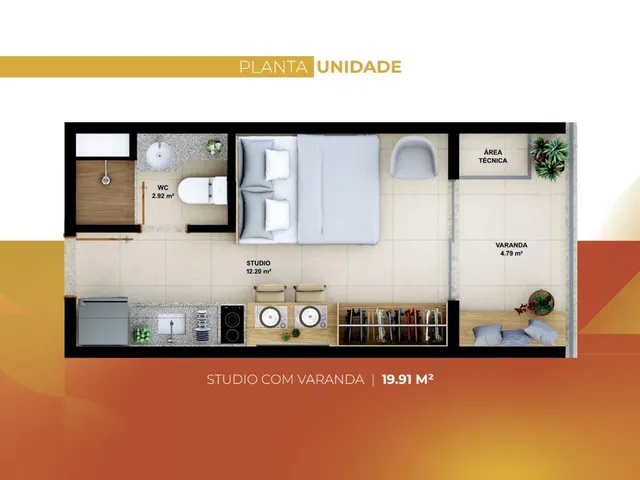 Imagem 4: Apartamento à venda na Pituba, Salvador-BA: 1 quarto, 1 banheiro, 19,91m² - Imperdível