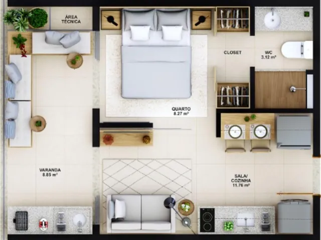 Imagem 11: Apartamento à venda na Graça, Salvador-BA: 1 quarto, 1 suíte e 32m² de área