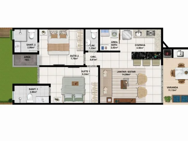 Imagem 6: Casa em Condomínio à Venda em Imbassai, Mata de São João-BA: 2 Quartos, 2 Suítes, 1