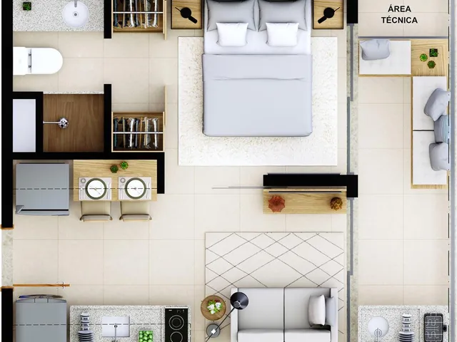 Imagem 2: Apartamento à venda na Pituba, Salvador-BA: 1 quarto, 1 suíte, 1 sala, 1 banheiro, 1