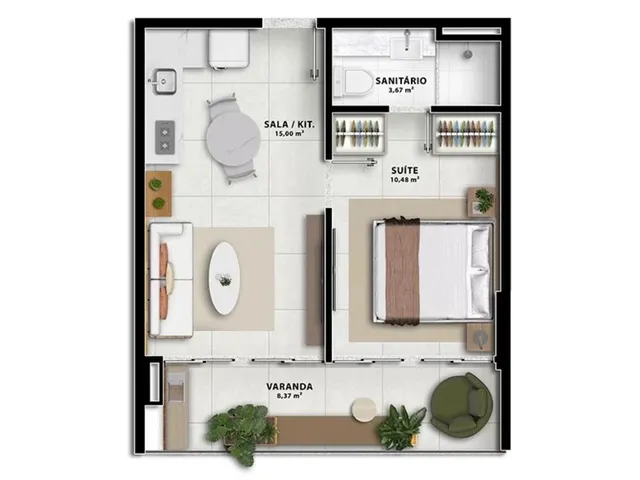 Imagem 7: Apartamento à venda no Rio Vermelho, Salvador-BA: 2 quartos, 1 suíte, 1 sala, 1