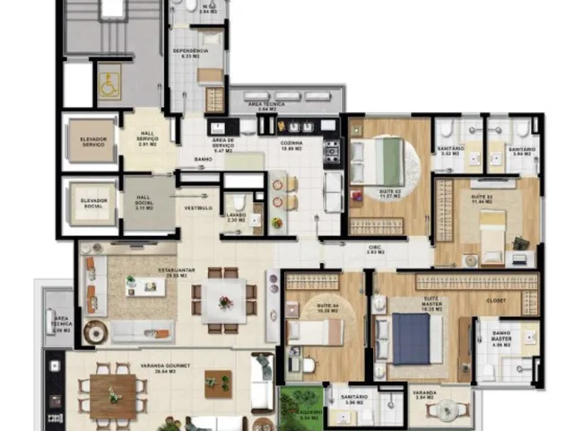 Imagem 7: Apartamento à Venda no Horto Florestal, Salvador-BA: 4 Quartos, 4 Suítes, 2 Salas, 6