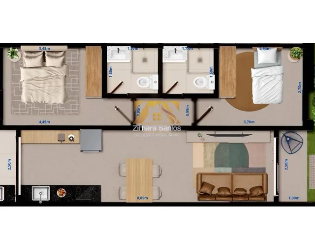 Imagem 13: Casa 2/4, Sendo 1 Suíte, 109,52M² - (ARSE 62) - Residencial San Joaquim - Palmas/To