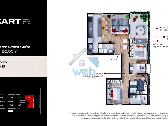 Imagem 12: Heart Urban Habitat - Apartamentos à venda no Bairro Santa Felicidade, com 2 e 3 quartos