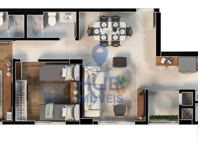 Imagem 2: Apartamento 2 Dormitórios para venda em Florianópolis - SC