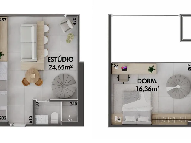 Imagem 3: Loft 1 Dormitórios para venda em Florianópolis - SC