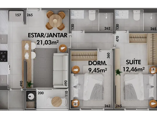 Imagem 5: Loft 1 Dormitórios para venda em Florianópolis - SC