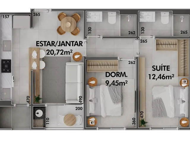 Imagem 6: Loft 1 Dormitórios para venda em Florianópolis - SC