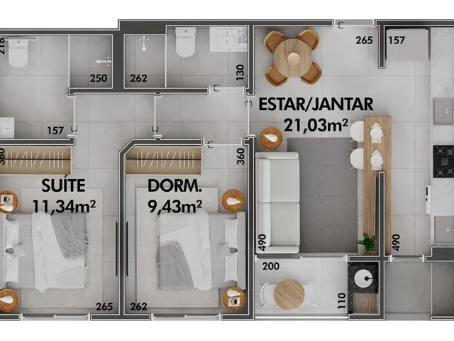 Imagem 7: Loft 1 Dormitórios para venda em Florianópolis - SC