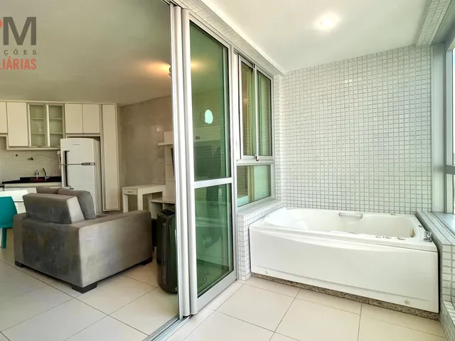 Imagem 8: Apartamento de 1/4 mobiliado, com varanda fechada e com hidromassagem, no Ed. Mundo Plaza