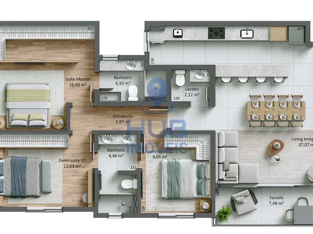 Imagem 13: Apartamento 3 Dormitórios para venda em Florianópolis - SC