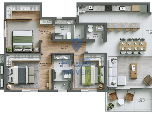 Imagem 14: Apartamento 3 Dormitórios para venda em Florianópolis - SC