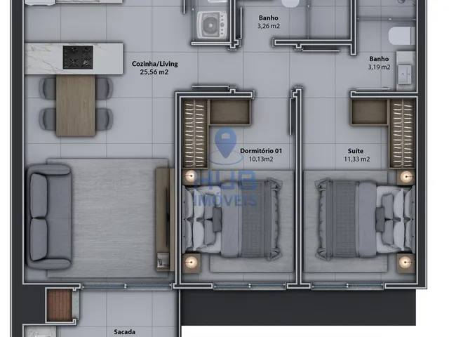 Imagem 6: Apartamento 2 Dormitórios para venda em Florianópolis - SC