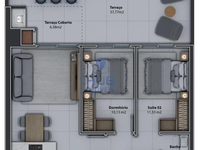 Imagem 4: Apartamento 2 Dormitórios para venda em Florianópolis - SC