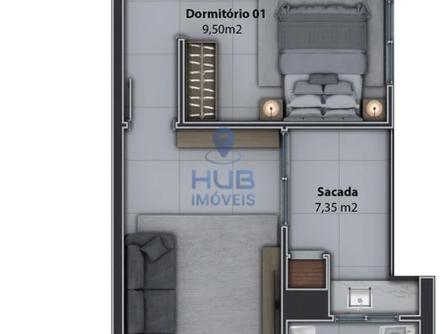 Imagem 3: Studio 1Dormitório para venda em Florianópolis - SC
