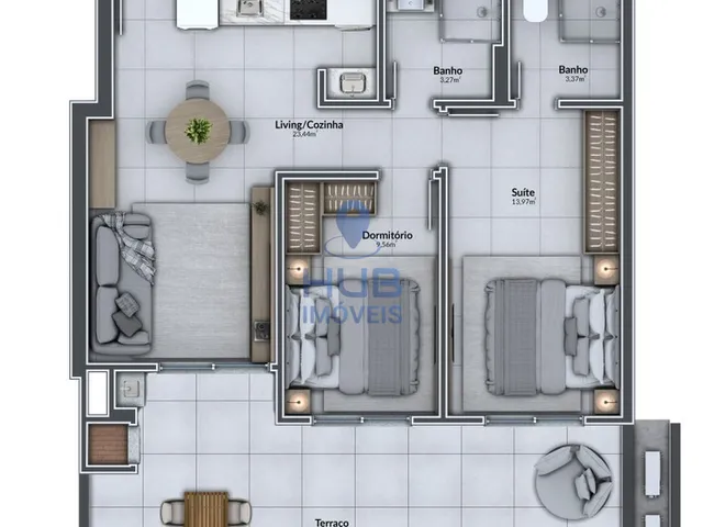 Imagem 3: Apartamento 2 Dormitórios para venda em Florianópolis - SC