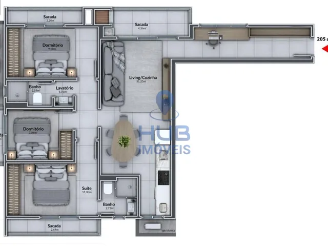 Imagem 6: Apartamento 2 Dormitórios para venda em Florianópolis - SC