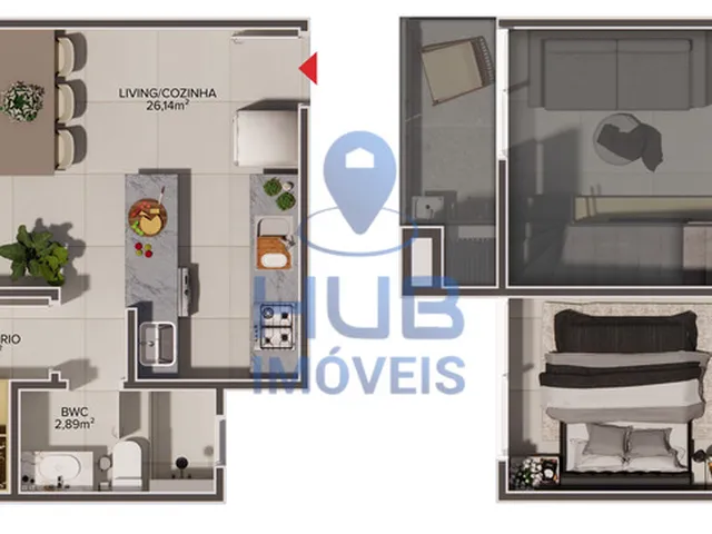 Imagem 3: Loft 3 Dormitórios para venda em Florianópolis - SC