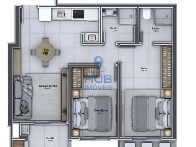 Imagem 10: Apartamento 2 Dormitórios para venda em Florianópolis - SC