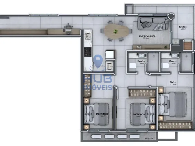 Imagem 9: Apartamento 2 Dormitórios para venda em Florianópolis - SC