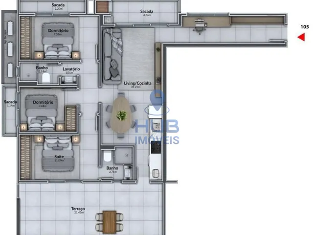 Imagem 4: Apartamento 2 Dormitórios para venda em Florianópolis - SC