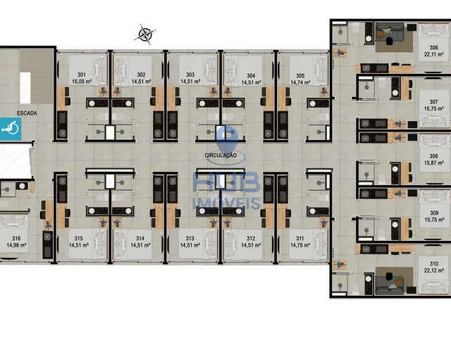 Imagem 15: Apartamento 1Dormitório para venda em Florianópolis - SC