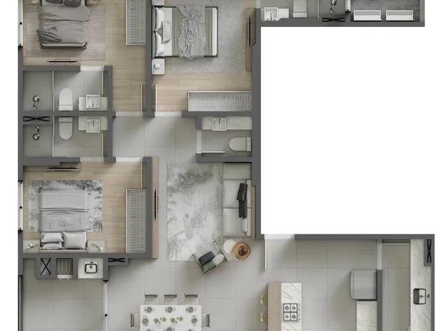 Imagem 4: Apartamento em Balneário Camboriú/Sc com 109M² Área Privativa Sendo 3 Suítes 2 Vagas de Garagem, Área de Lazer Completa