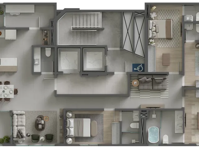 Imagem 5: Apartamento em Balneário Camboriú/Sc com 109M² Área Privativa Sendo 3 Suítes 2 Vagas de Garagem, Área de Lazer Completa