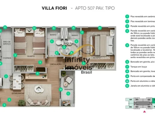 Imagem 6: Villa Fiori - Apartamento à venda no bairro Alípio de Melo - Belo Horizonte/MG