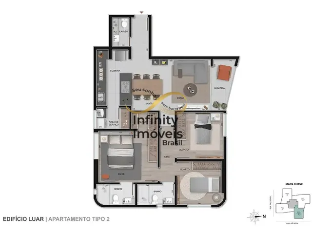 Imagem 4: Luar - Apartamento À Venda no Bairro Vale do Sereno - Nova Lima/Mg