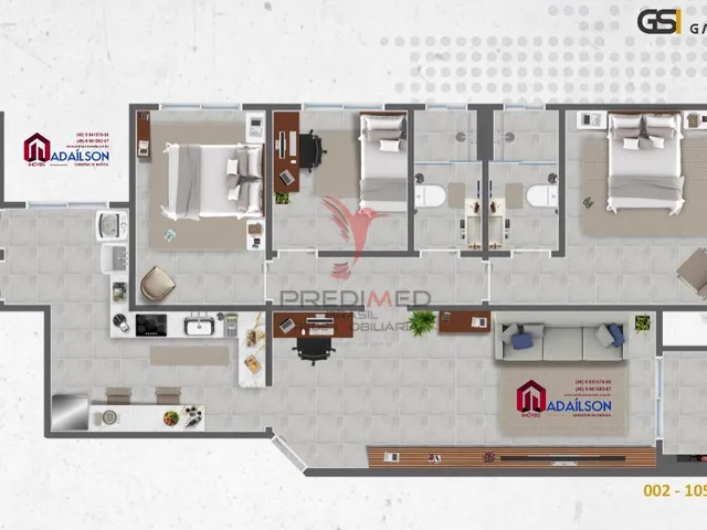 Imagem 2: Apartamento À Venda com 3 Dorm Um Suítes, em Construção, em Coqueiros Floripa Sc