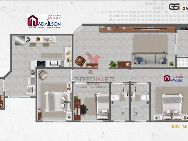 Imagem 4: Apartamento À Venda com 3 Dorm Um Suítes, em Construção, em Coqueiros Floripa Sc