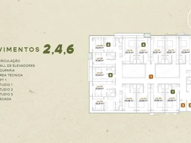 Imagem 14: Flat à venda, no Arya Living em João Pessoa, Cabo Branco, com 1 quarto, 26,03m²