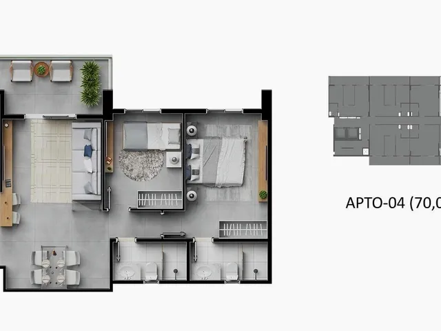 Imagem: Apartamentos com Porcelanato e Fechadura