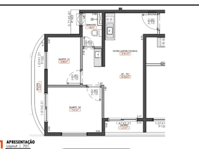 Imagem 7: Apartamento Padrão para Venda em Portão Curitiba-Pr