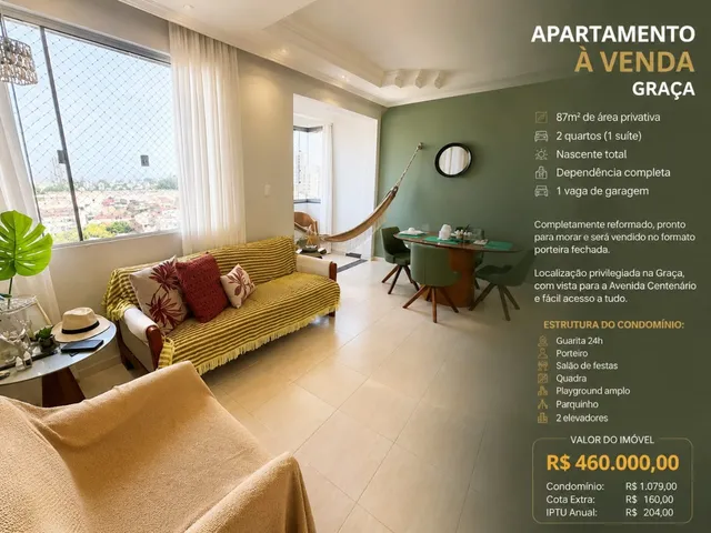 Imagem: APARTAMENTO À VENDA NA GRAÇA, SALVADOR-BA!