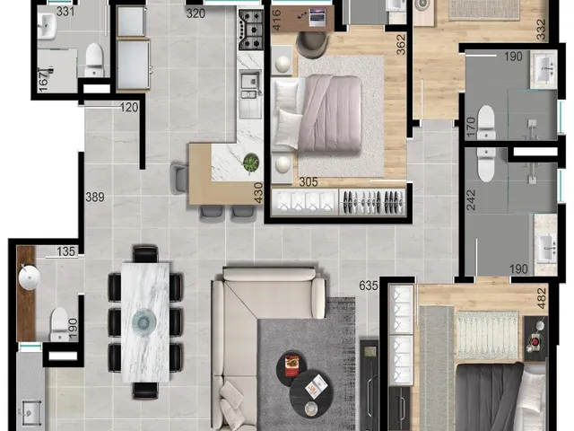 Imagem 16: Apartamento com 3 Suítes e 2 Vagas de Garagem no Bairro Atiradores