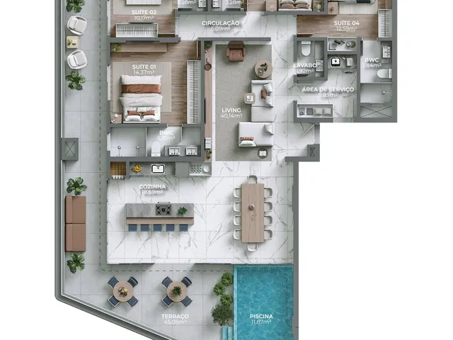 Imagem 3: Apartamento Alto Padrão a Venda em Bombinhas Sc