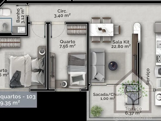 Imagem 15: Apartamento 2 dormitórios à venda próximo à UFSC
