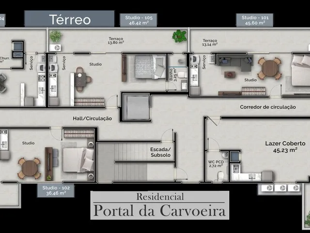 Imagem 13: Apartamento 2 dormitórios à venda próximo à UFSC