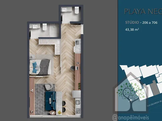 Imagem 3: Studio 1 Suíte + Lavabo na Agronômica — Residencial Playa Negra
