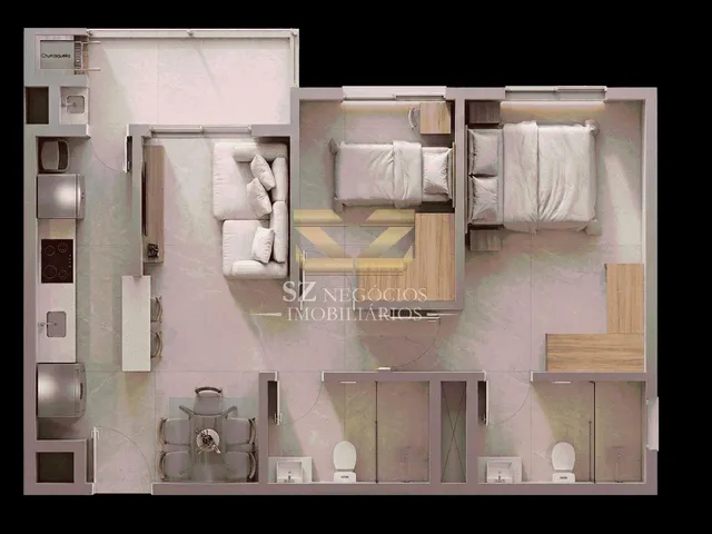 Imagem 2: APARTAMENTO Á VENDA COM 02 DORMITÓRIOS - RESIDENCIAL CEDRO - JARDIM CANADÁ - FOZ