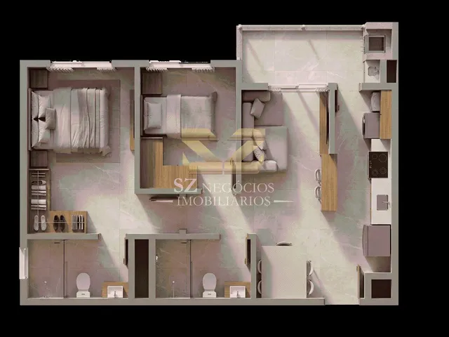 Imagem 5: APARTAMENTO Á VENDA COM 02 DORMITÓRIOS - RESIDENCIAL CEDRO - JARDIM CANADÁ - FOZ