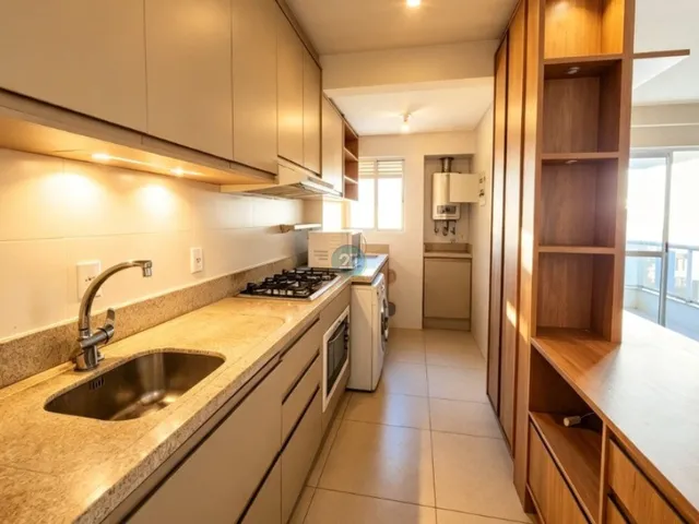 Imagem 7: Apartamento mobiliado com 02 quartos, 01 agaragem, e ampla sacada com churrasqueira no